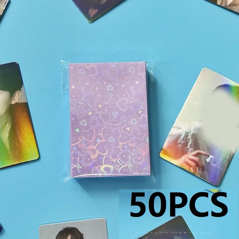 50 STKS Hart Mouwen Kleur Fotokaart Mouw Fotokaart Houder Kpop Popcorn Mouwen Fotokaart Verpakking BQ01