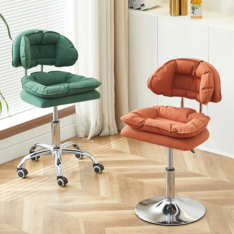 Artificial Leather Bar Stool Computer Chair Home Office Chair Lifting Swivel Front Desk Negotiation Dining Chair With Pulley