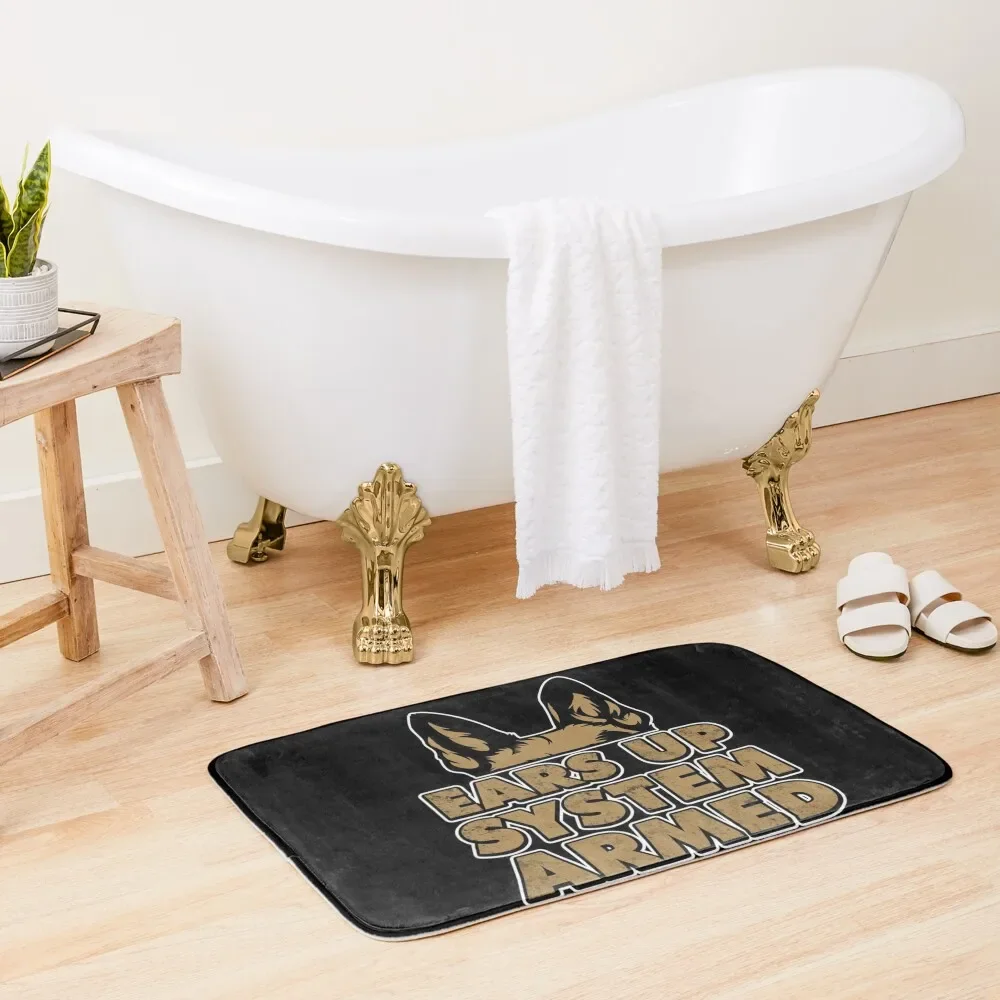 

Ears Up System Armed German Shepherd Gift Bath Mat Toilet Carpet Bathroom Items Room Carpet Mat