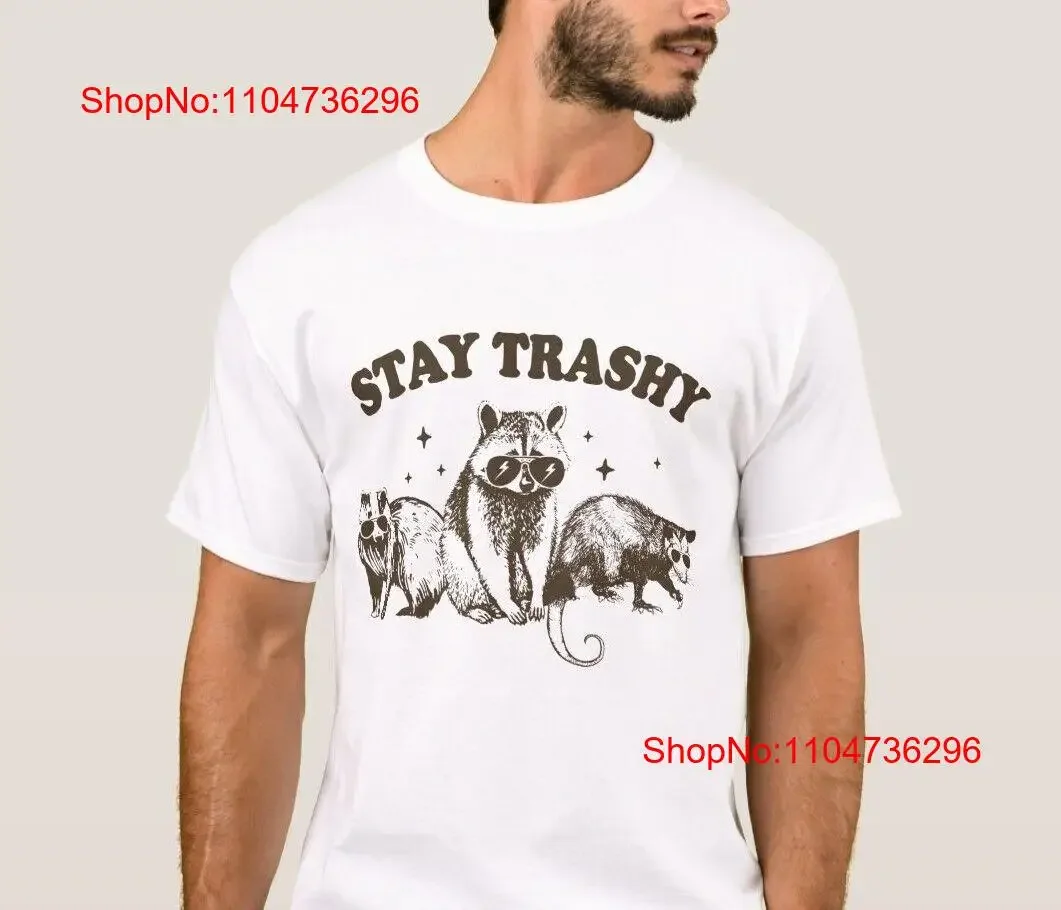 البقاء Trashy تي شيرت مضحك الراكون Opossums فرقة فريق القمامة خمر غسلها قليلا موضة مصمم الملابس للجنسين الشارع الشهير