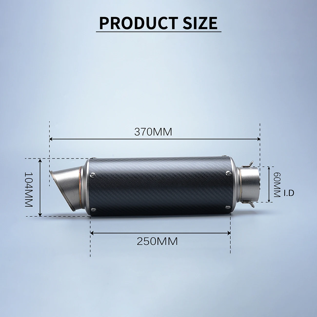 

60mm carbon fiber Universal Moto Exhaust Pipe tail end Modification Connect Compatible Various Escape Tailpipe Models adapter