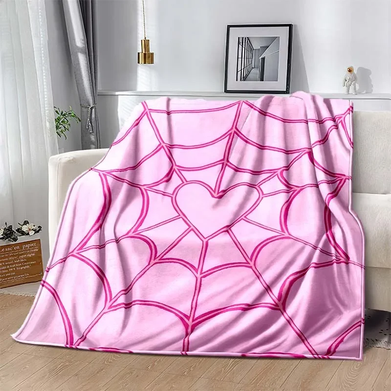 6 Sizes Warm Soft Marvel Spider Gwen Woman Print Blanket Fluffy Kids and Adults Sofa Plush Bedspread Throw Blanket for Sofa Bed