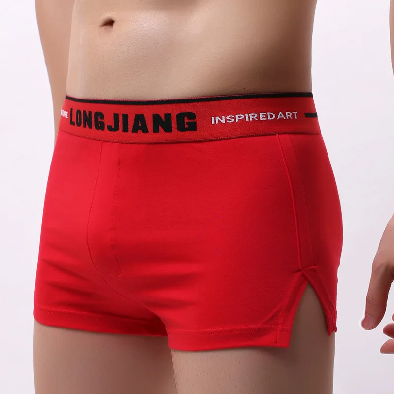 Sexy Mannen Ondergoed Katoen Boxer Shorts Homme Effen Soft Mid-Rised U Bolle Pouch Underpants Cueca Heren Pijl broek