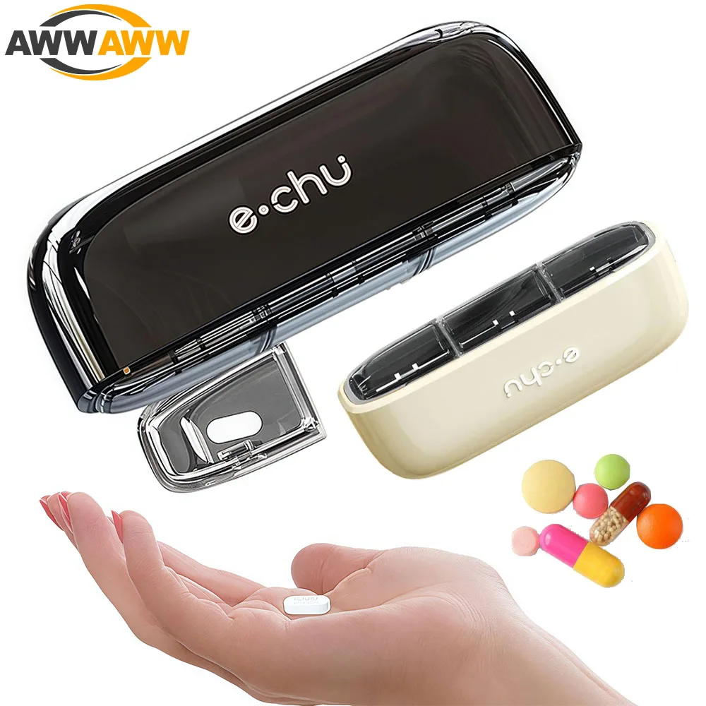 1pc 3 Compartment Small Pill Box,Travel Organizer for Pocket Purse,Daily Portable Medicine Vitamin Container,Fish Oil,Supplement