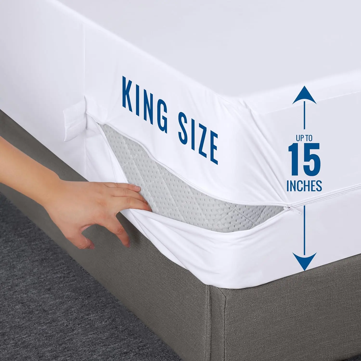 

Utopia Bedding Zippered Mattress Encasement King, 100% Waterproof Bed Bug And Dust Mite Proof Mattress Protector, Absorbent