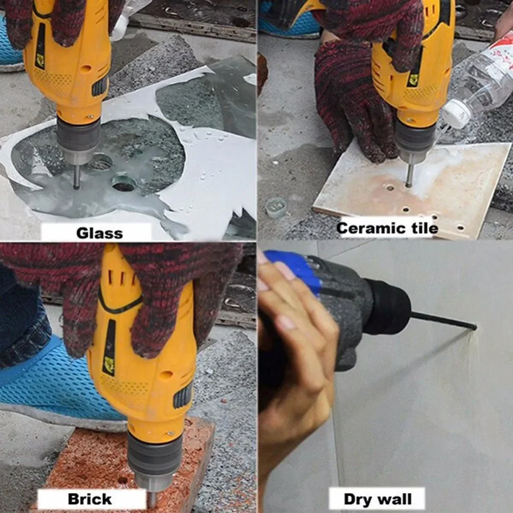 Binoax Glass Drill Bits Set for Marble Porcelain Spear Head Ceramic Tile Spade Drill Bit 3/4/5/6/8/10/12mm