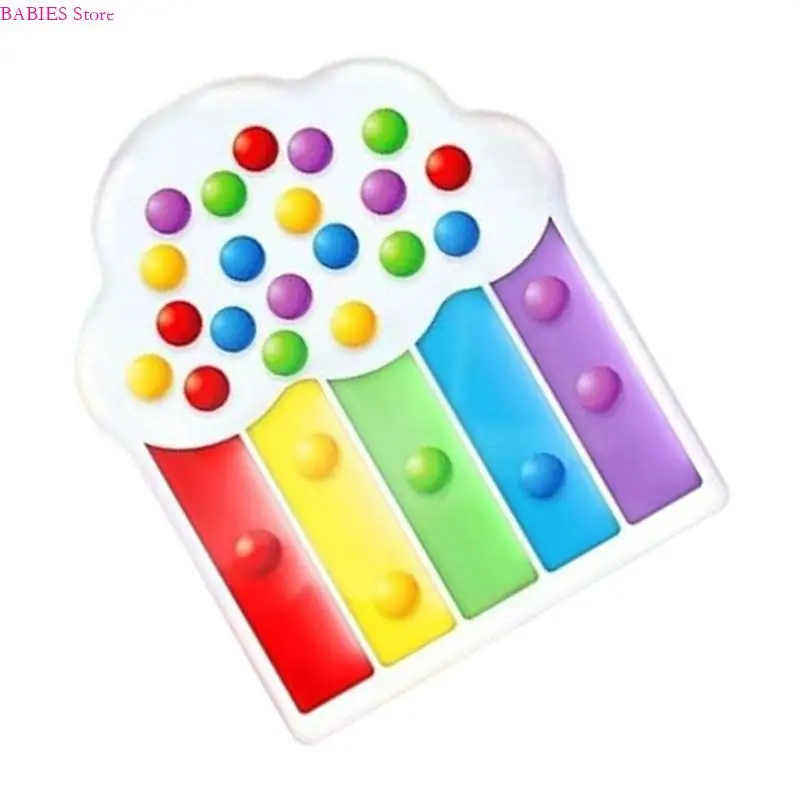 C9GB Rainbow Cloud Color Ordining Sensory Squeezable Toy per bambini Apprendimento emotivo Educational Matching Activity Game
