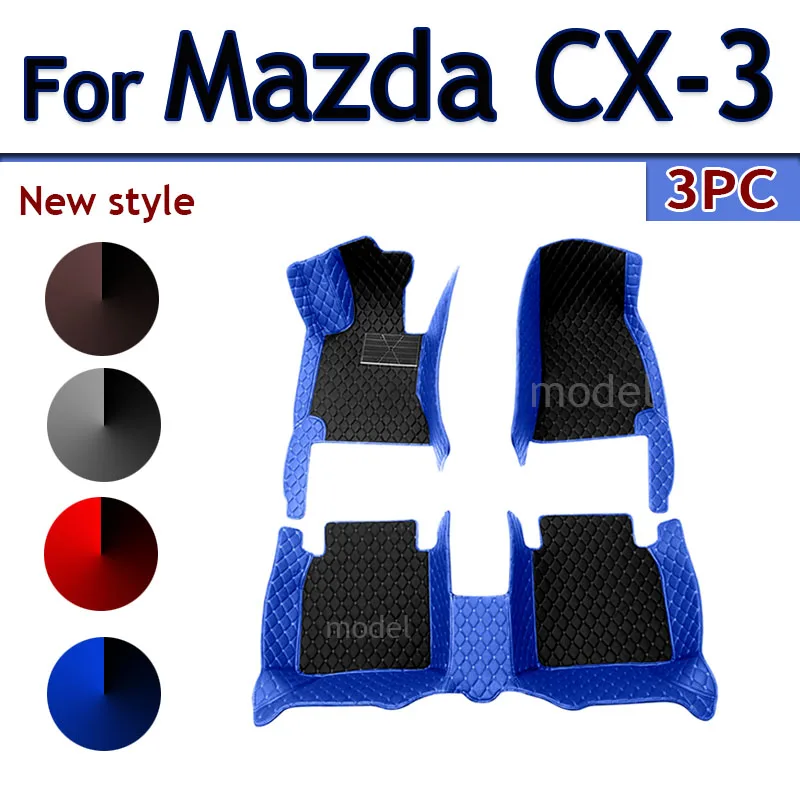 Car Floor Mats For Mazda CX-3 CX3 DK 2016~2022 Leather Luxury Mat Protective Rug Carpet Set Auto Interior Parts Car Accessories