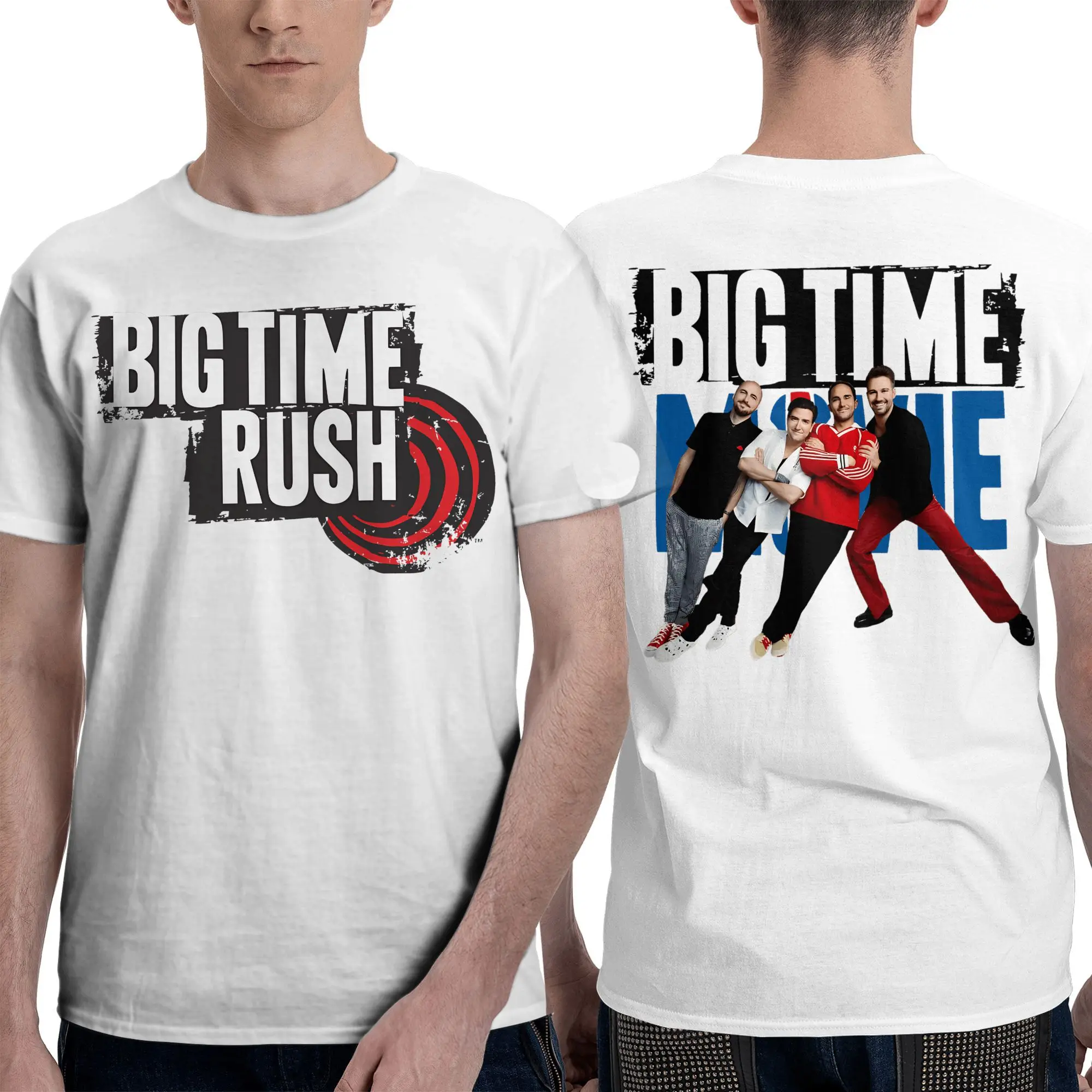 

Уникальная футболка Big-Time-Rush, мужские футболки с круглым вырезом из чистого хлопка, футболка с короткими рукавами, идея подарка, одежда
