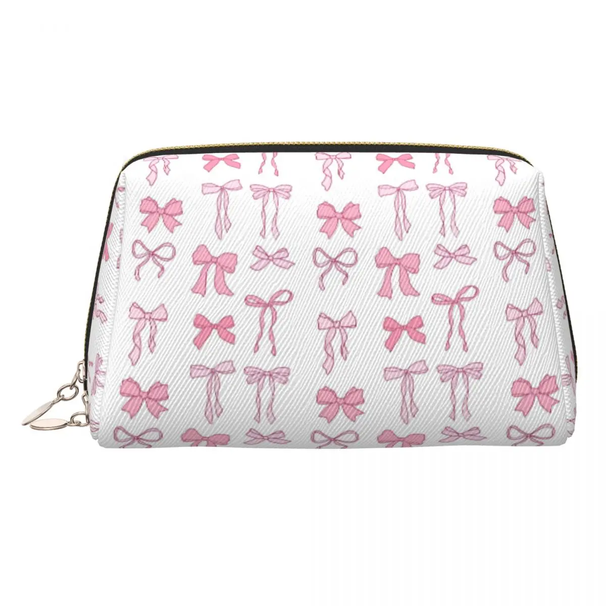 Various Pink Colorful Bow Tie Pattern Women Cosmetic Bags Travel Makeup Organizer Pouch Toiletry Storage Dopp Kit Case