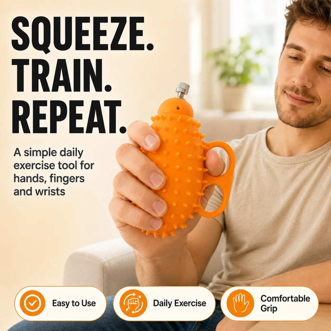 Adjustable Silicone Spiky Hand Grip Ball Finger Rehabilitation Training Massage Stress Relief Squeeze Ball for Hand Strength Exe