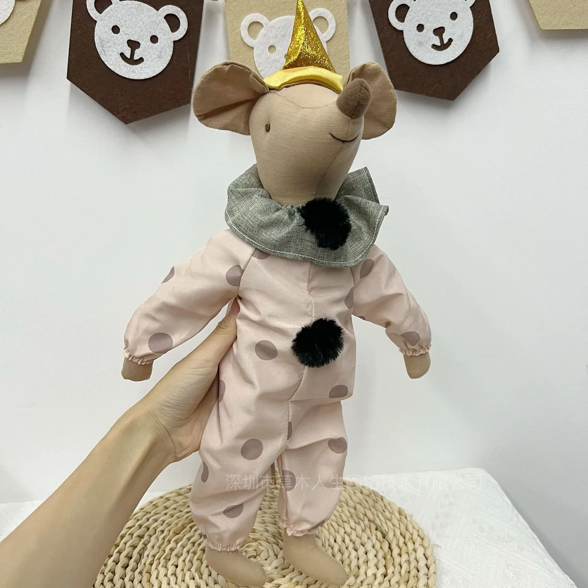 Cotton Mouse in Book Christmas New Year Gift Handmade Cartoon Mice Toy with Gift Box Cotton Sewing Doll