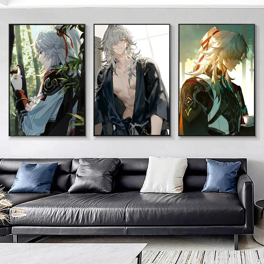Game Anime Star Rail Jing Yuan Posters HD Print Vintage Wall Art Decor for Home Study Room