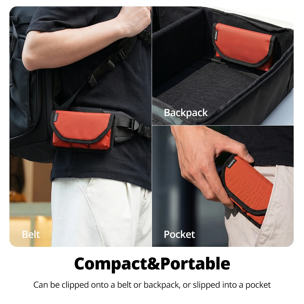 AMBITFUL BP01 Portable Camera Battery Storage Bag, Accessory Pouch for SD Cards, Data Cables & Camera Batteries