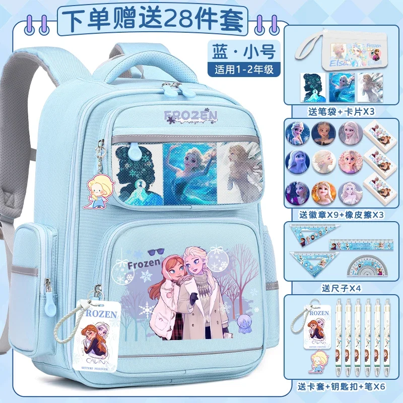 Cartable de princesse Disney Aixue pour étudiants, sac à dos de dessin animé mignon, grande capacité, décontracté et léger, coussin initié, nouveau