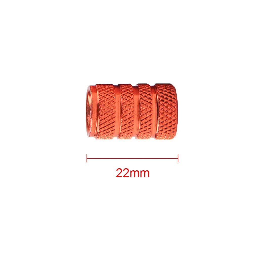 4Pcs/Lot Orange Aluminium Car Wheel Tire Valve Stems Knurling Style Tire Valve Caps Air Dust Cover Screw Cap Car Accessories