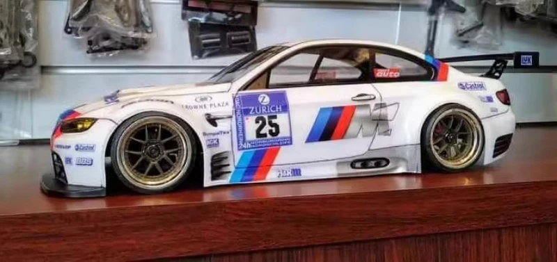 TC073 1/10 M3 GT2 przezroczysty Lexan Body z tylna owiewka i lekka klamra do podwozia 257mm TT-01 Tamiya TT-02