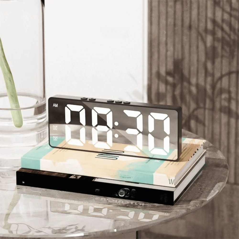 Multi-function Voice Control LED Alarm Clock Mute Dual Alarms Digital Clock Wake-up Artifact Electronic Clock Travel