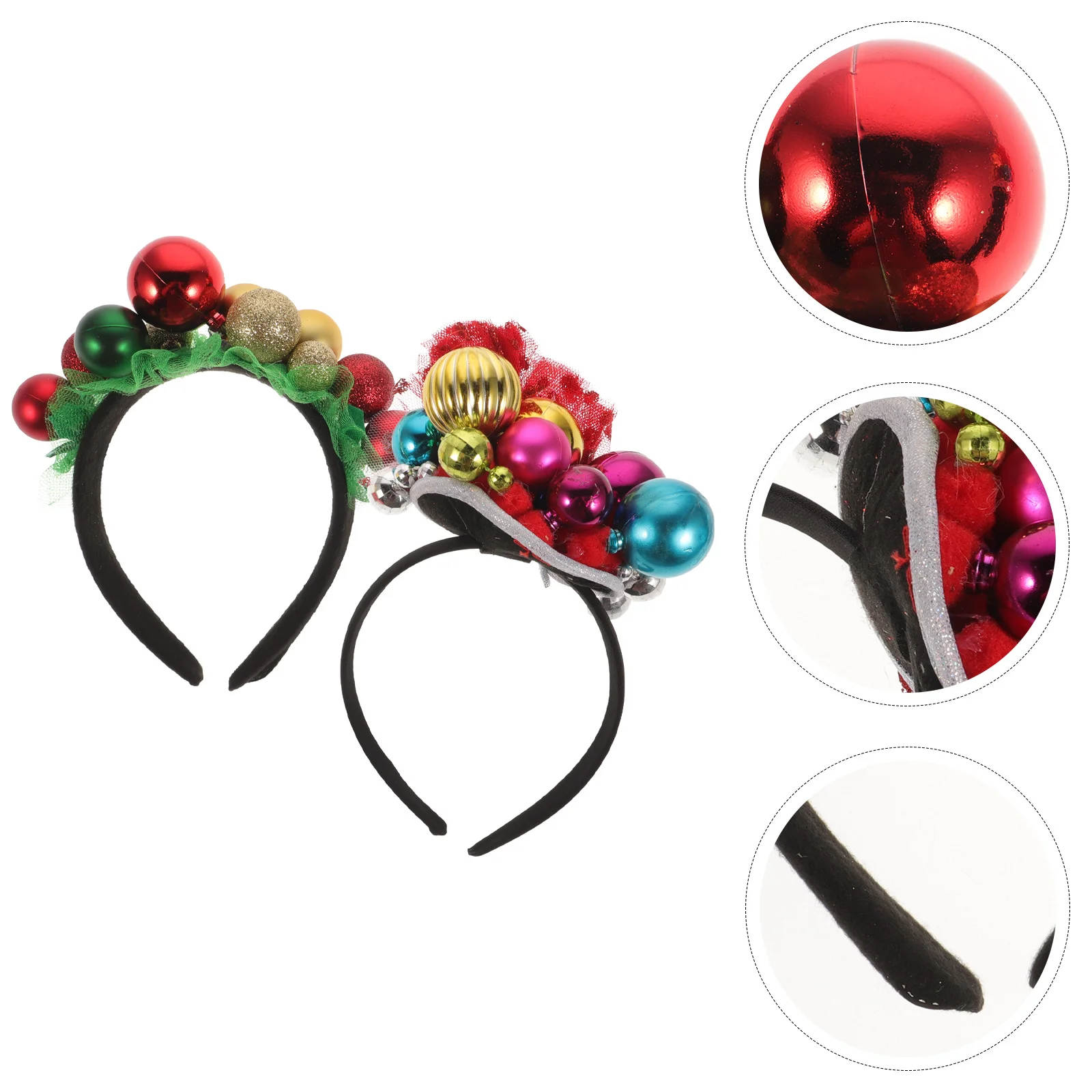 

2Pcs Christmas Hair Clasp Lovely Bell Shaped Headbands for Kids Festival Party Decorative Hair Accessories Set