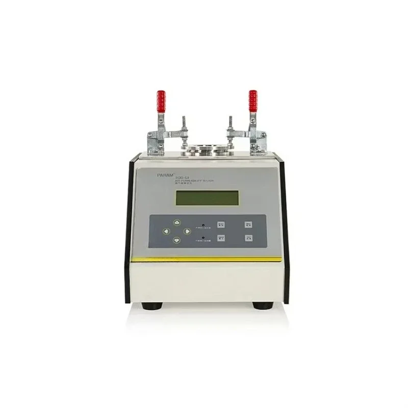 Air permeability tester for testing composite blanket samples according to ASTM D737