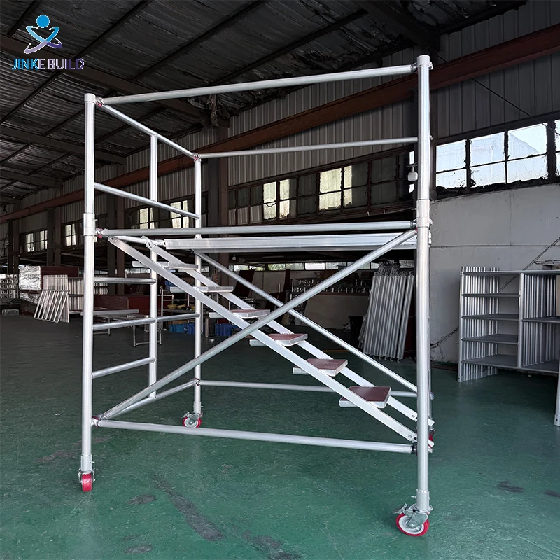 Professional 3m to 15.6m Aluminum Alloy Scaffolding Tower Mobile Scaffold with Wheels for Building Construction