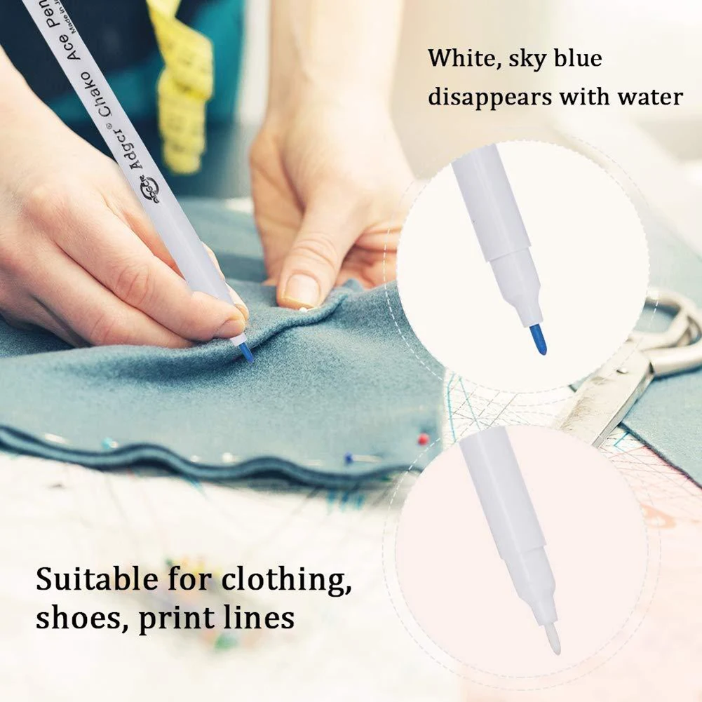 Fabric Pen Erasable Maker Pen Cloth Measuring Clothes Making Clothing Factory Fabric Making Plastic Shoe Factory 2pcs