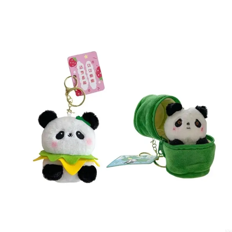 57QA Adorable Panda Keychain Craft of Sturdy PP Cotton Materials Portable Accessory for Durability Long Time Use Designs