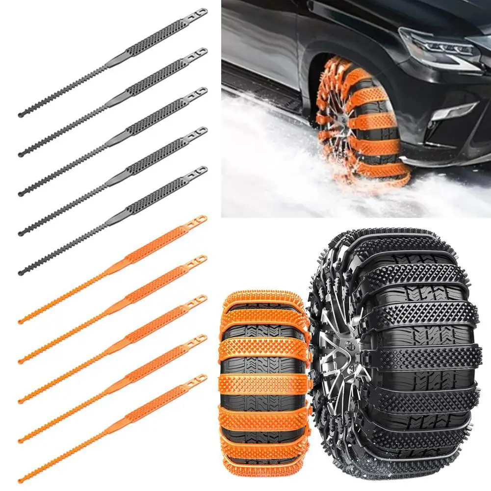 5/10pcs Winter Car Motor Snow Chain Antiskid Outdoor Snow Car Motorcycle Tire Emergency Anti-Skid Tyre Chains Auto Accessories