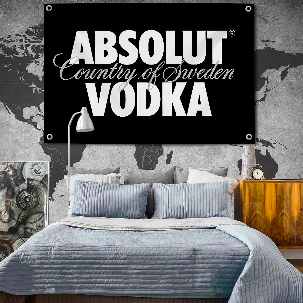 ABSOLUT VODKA Flag Hanging Flags 2×3ft 3×5ft Banner for Garage Wall Tapestry Curtain Rcing Flag 90x150cm Banner for Garage Bar