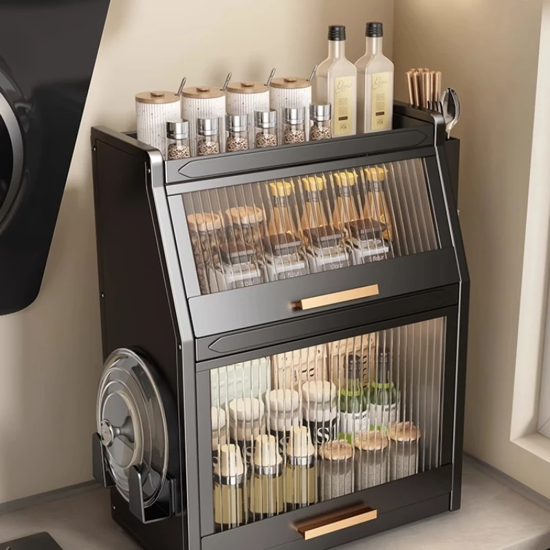 

Kitchen seasoning rack Household multi-functional countertop with cover seasoning rack Oil, salt, sauce and vinegar condiments