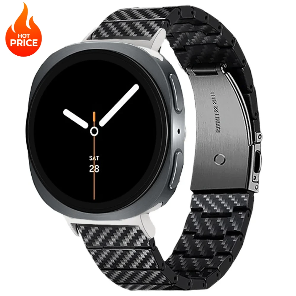 Ремешок из углеродного волокна для Samsung Watch 8 Classic/8 40 мм 44 мм, ремешок для часов, браслет для Galaxy Watch Ultra 2025, аксессуары для браслетов