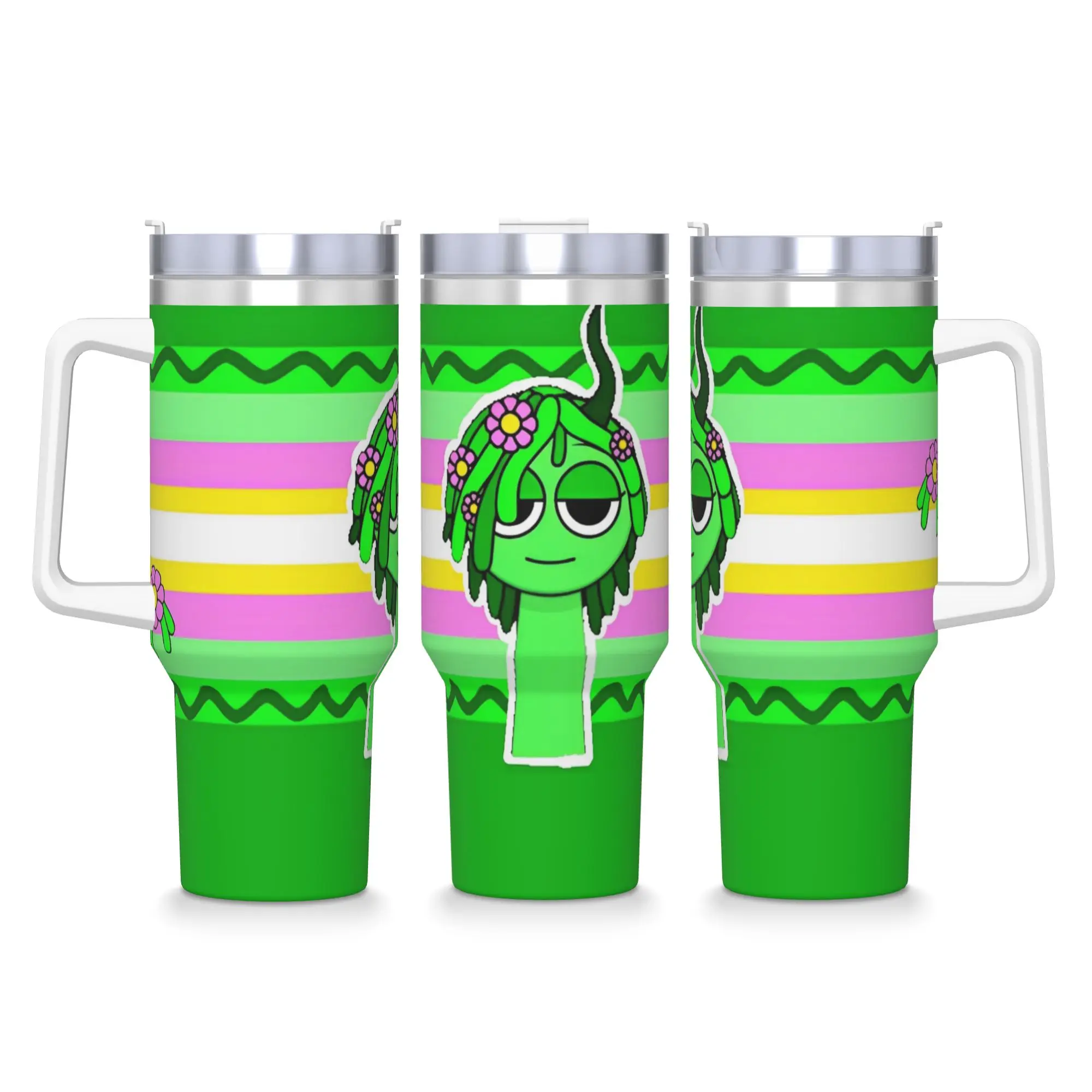 40OZ Stainless Steel Tumbler Cartoon Sprunki Game Thermal Mug  Portable Hot Drinks Car Mugs Beach Water Bottle