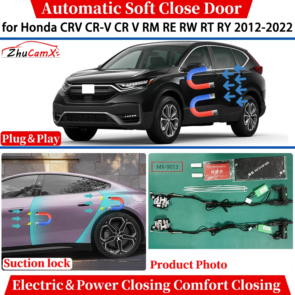 

Для Honda CRV CR-V CR V RM RE RW RT RY 2012-2022 Автоматическое мягкое закрытие двери Электрическая мощность Комфортное закрытие Система блокировки всасывания