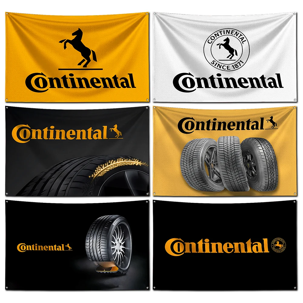 3x5 Ft Continentals Flag Polyester Digital Printing Racing Car Banner For Garage or Out door Decoration