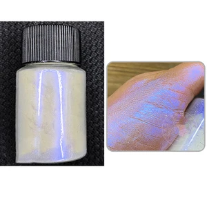 10 جرام / زجاجة لؤلؤ أبيض مسمار الصباغ بريق بريق أفراب مسمار مسحوق الأرجواني الكروم بريق الصباغ الغبار الأشعة فوق البنفسجية مانيكير تراجع مسحوق أفضل 8 بودرة أظافر من الكروم مبيعا - No8