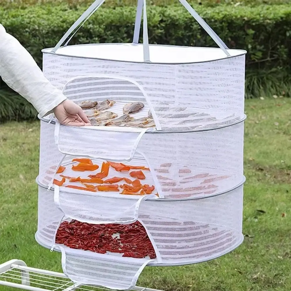 Portable Mesh Drying Rack 1 2 3 Layers Large Capacity Clothes Vegetable Dryer Home Durable Hanging Net