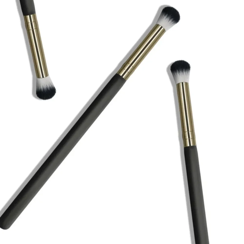 1 Pcs Soft Hair Eye Shadow Brush Black Gold Tube Double Hair Eye Smudge Brush Makeup Brush Makeup Tools Beauty Cosmetics