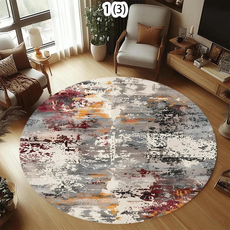 Abstract Color Carpets Soft Floor Mat Living Room Bedroom Round Rug Home Decor Non-slip Carpet Gift Sofa Table Rugs Home Decor