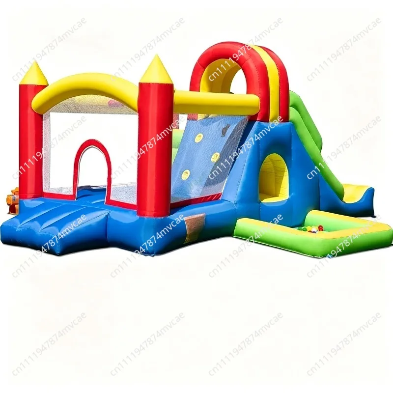 Kids Inflatable Bouncer Castle with Slide, Outdoor Jumping House Bounce Water Spray Oxford Fabric for Children Garden