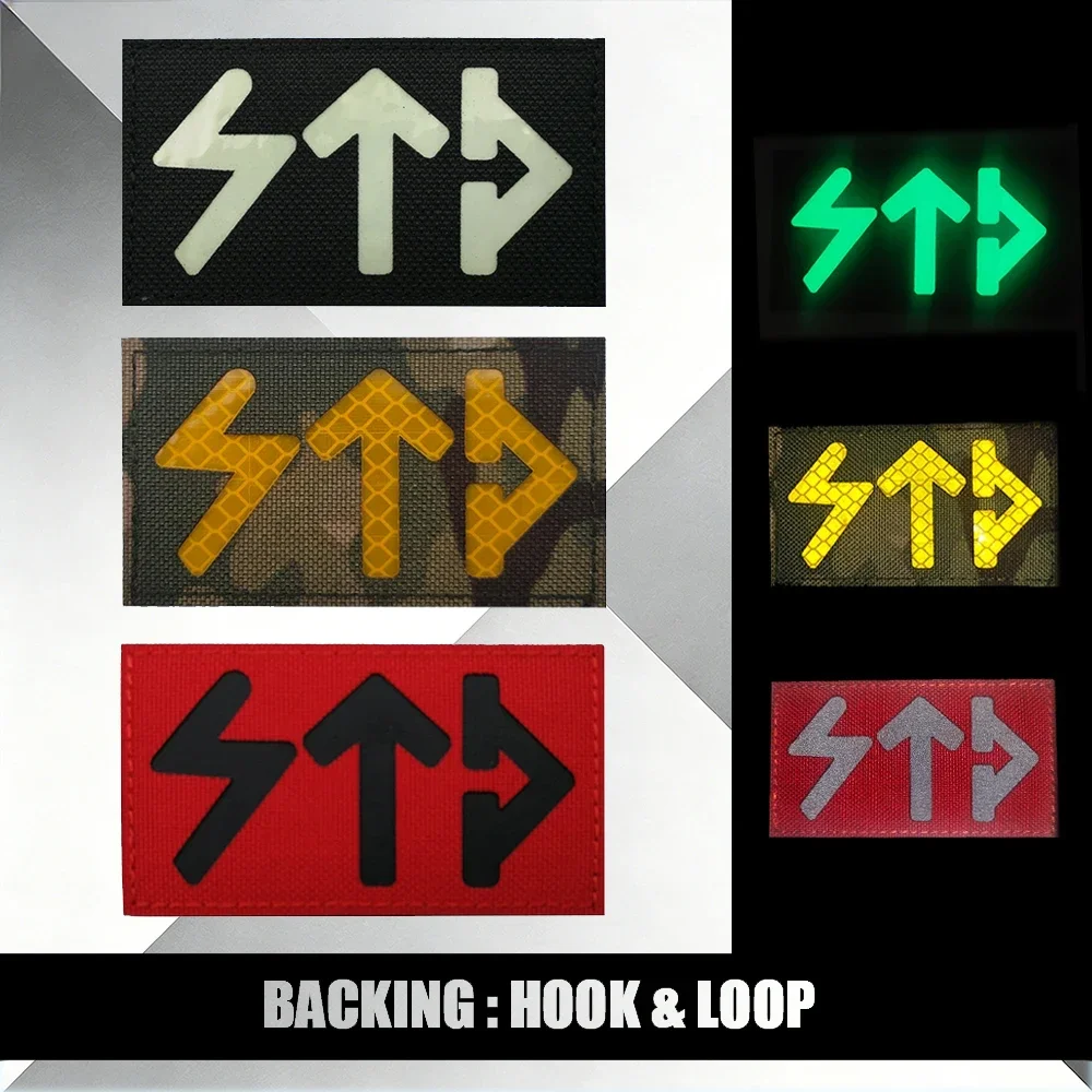 STP Tactical Reflective IR Patches Luminous Shoulder Patches for Jacket DIY Sew-on with Hook And Loop Backing