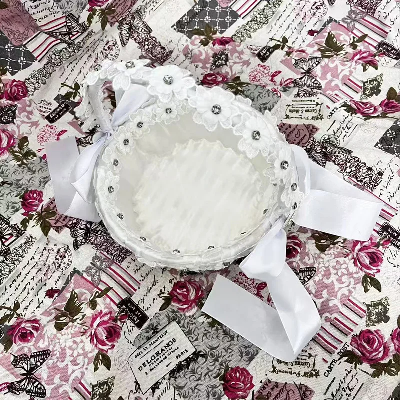 Beautiful Wedding Flower Basket, Western-Style Wedding Flower Girl Basket, Handle Flower Basket, Festival Basket, Suitable for W image 4