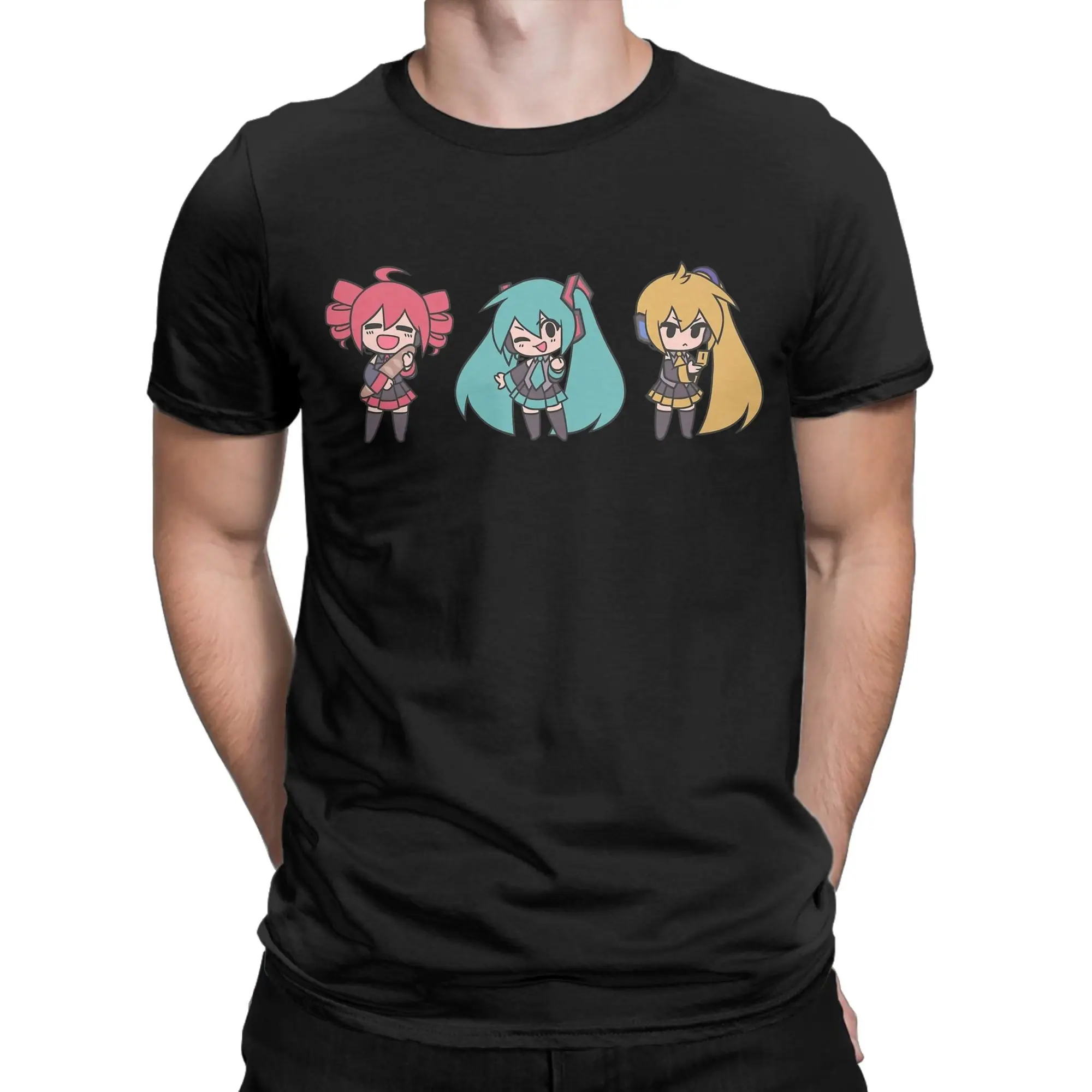 Kasane Teto   Vocaloid Triple Baka Chibis T Shirt Men Cotton Clothes Novelty Round Neck Short Sleeve