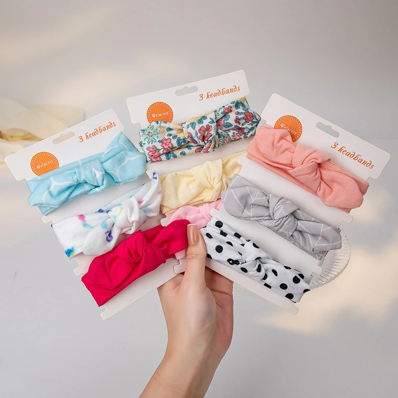 

5Pcs/Set Cute Rabbit Ear Baby Headband Elastic Newborn Boys Girls Hair Bands Sweet Print Bowknot Headwear Kids Hair Accessories