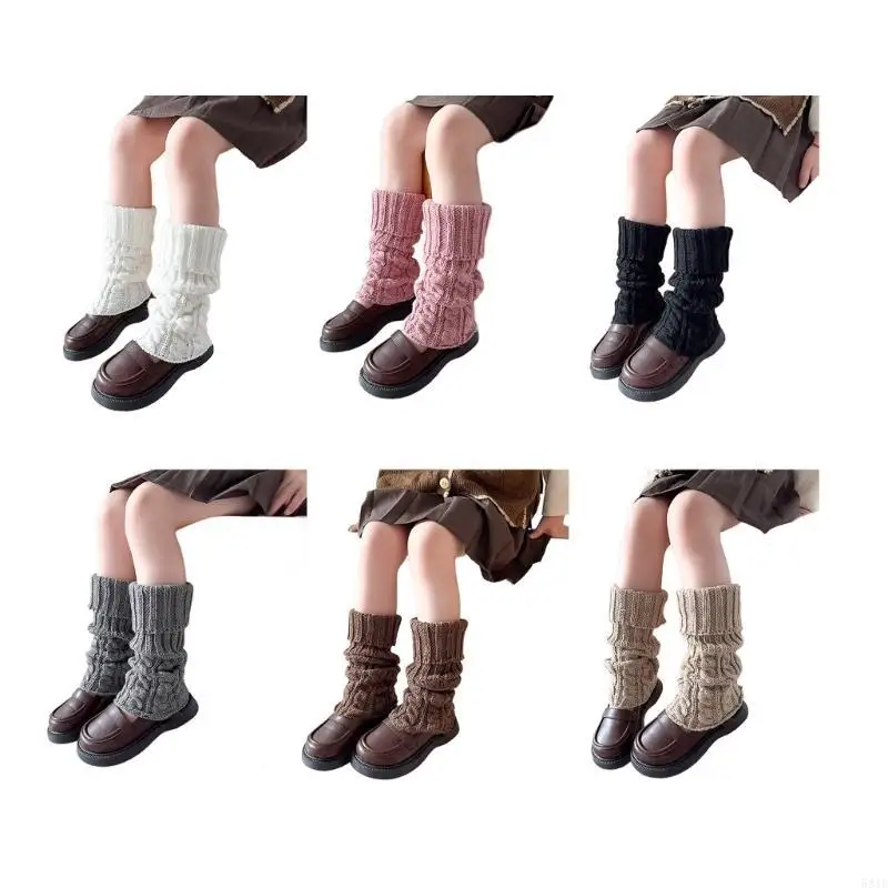 581F Girl Knee High Socks for Dress Toddler Winter Slouchy Socks Thicken Leg Warmers