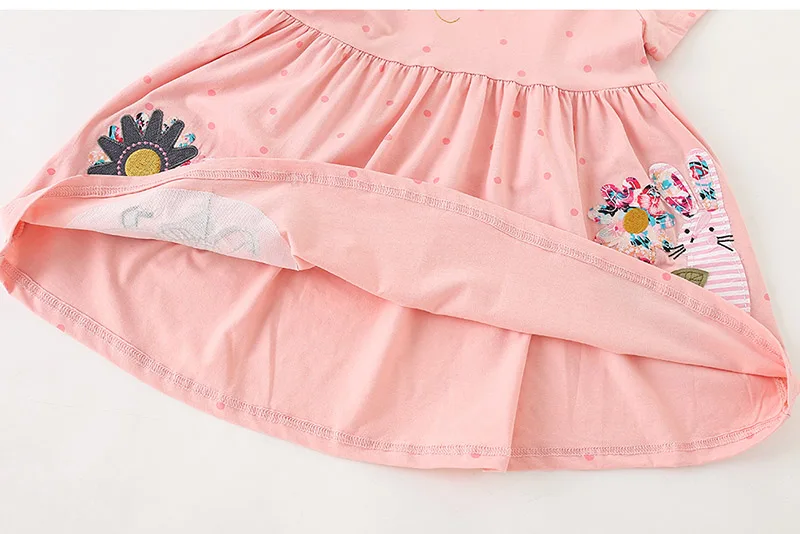 Brand Quality 100% Cotton Baby Girl Clothes Cartoon 2024 Summer Casual Children Clothing Kids A-LINE One-piece Dresses for Girls