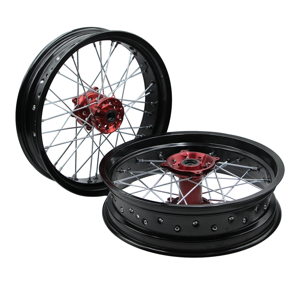 3.50x17 4.25x17 Spoked Aluminum Wheel Rim Set For KTM EXC EXC‑E SX SX‑F XCW 150 200 250 300 350 450 2003‑2018 Dirt Bike - view 4