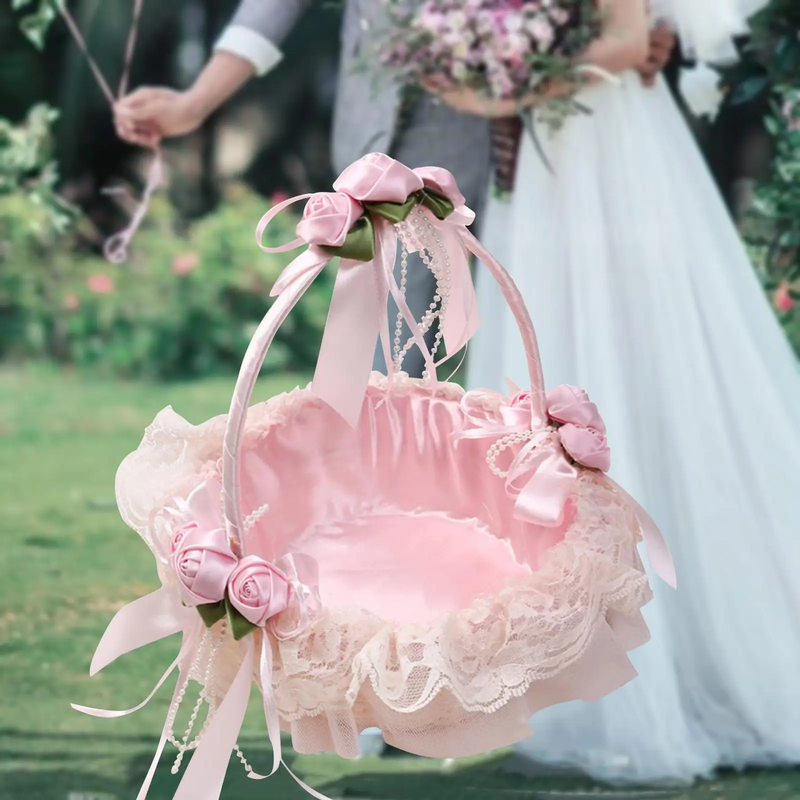 Cesta De Flores De Renda Para Menina, Acessórios Nupciais, Celebração De Casamento, Cerimônia De Dama De Noiva, Festas De Casamento, Enfeites