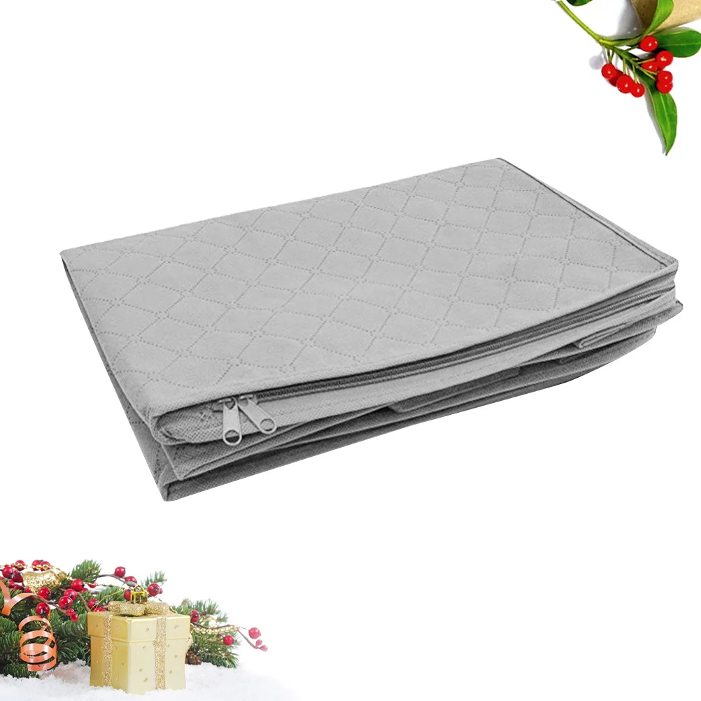 

Large Capacity Quilt Bag Oxford Fabric Storage Organizer with Clear View Window for Home Closet Organization Grey