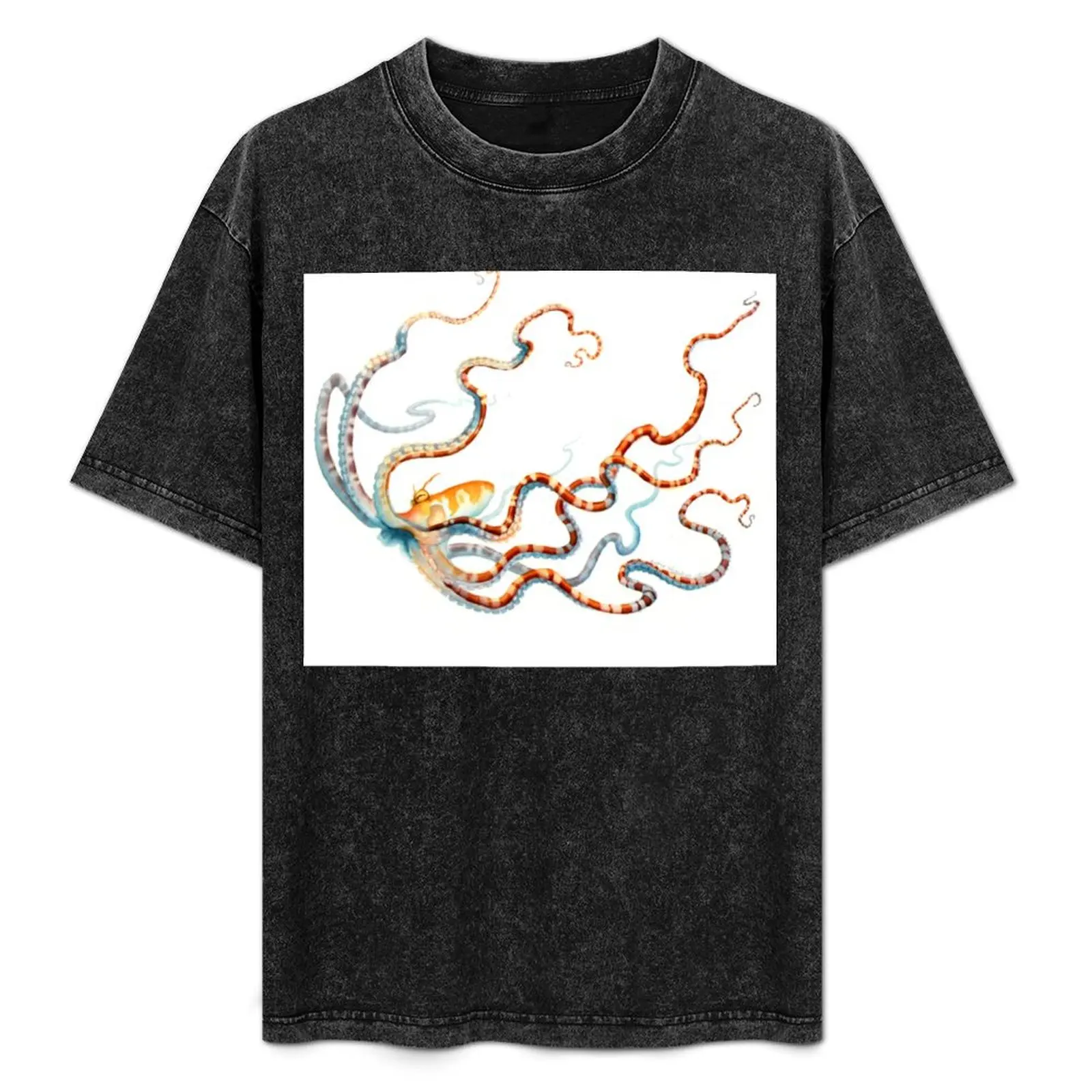 

Mimic Octopus T-Shirt Basic Simple Casual Short Sleeve Tee