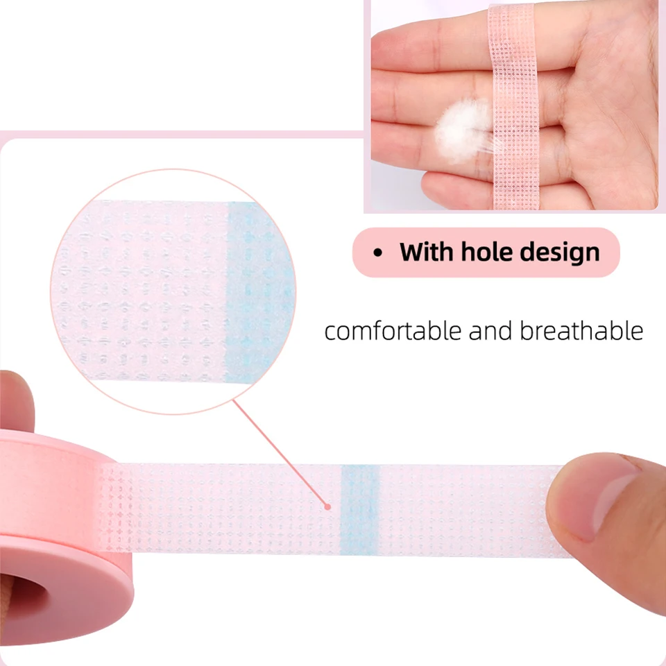 Do Logo Eyelash Extension Tape Sticker Isolation With Holes Breathable Sensitive Resistant Non-woven Gel Tape Patches Eye Pads